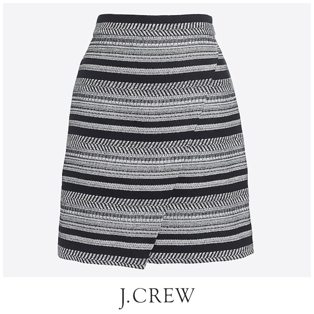 J. Crew Wrap-Effect Tweed Skirt